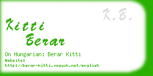kitti berar business card